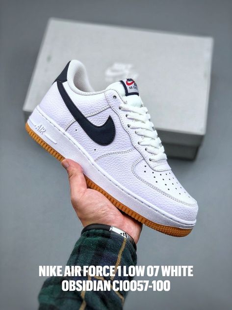 Nike Air Force 1 Low 07 White Obsidian CI0057-100 Air Force 1 Outfit Men, Nike Air Force 1 Outfit Men, Nike Air Force Low, Nike Air Force 1 Outfit, Ways To Lace Shoes, Nike Kicks, Black Nike Shoes, Nike Airforce 1, Nike Force