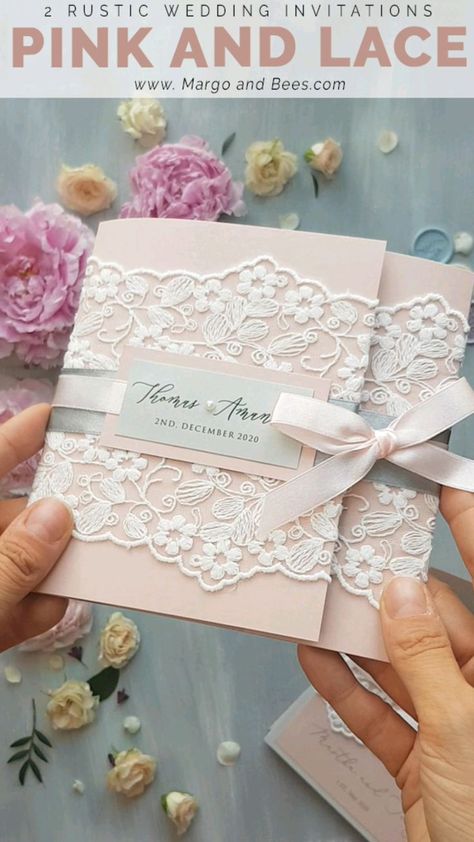 How To Make Wedding Invitations, Diy Invitation Cards Handmade, Handmade Wedding Cards Ideas, Diy Wedding Invitations Handmade, Lace Wedding Invitations Diy, Wedding Invitation Diy, Lace Invitations, Invitations Ideas, Vintage Brides