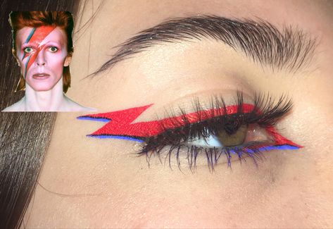 David Bowie Makeup, Bowie Eyes, Rock Makeup, Funky Makeup, Drag Make-up, Eye Makeup Looks, Graphic Eyeliner, Dope Makeup, Goth Makeup