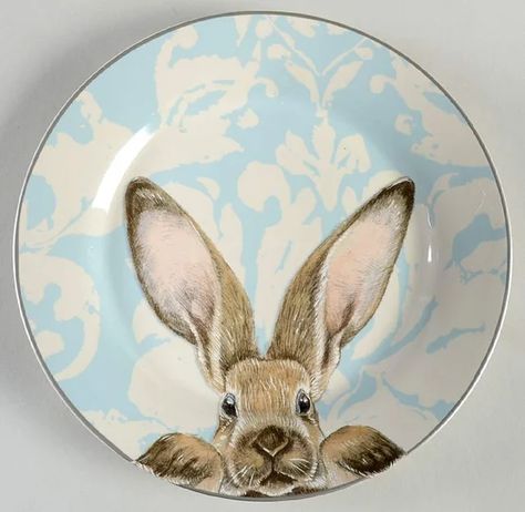 Easter Dinnerware, Rabbit Plate, Easter Tablecloth, Easter Plates, Woodland Bunny, Bunny Plates, Easter Tablescapes, White Dinnerware, White Dinner Plates