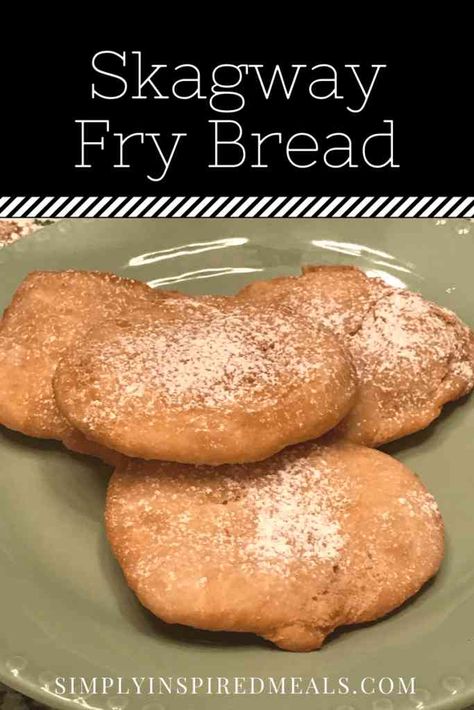 Skagway Alaska Klondike Doughboy inspired Fry Bread - delicious and reminiscent of a powdered sugar doughnut, best when freshly made! #frybreadrecipe #skagwayalaska Doughboys Recipe, Fry Bread Recipe, Alaskan Food, Fried Bread Recipe, Skagway Alaska, Fry Bread, Delicious Bread, Bread Recipe, Powdered Sugar