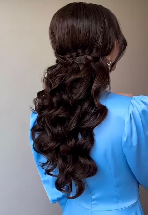 Hairstyle For Party Wear Gown, Hairstyle For Party Wear, Hairstyle For Evening Gown, Hairstyle For Evening, Hairstyles For Wedding, Party Wear Gown, New Hairstyle, Gorgeous Hair, Evening Gown