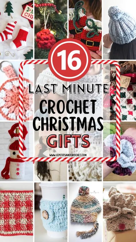 16 LAST MINUTE Crochet CHRISTMAS Gifts People ACTUALLY Want • Le Petit Saint Crochet Holiday Crochet Projects, Crochet Christmas Projects Gift Ideas, Crochet Secret Santa Gift, Fast Crochet Gifts Last Minute, Christmas Gift Crochet Patterns, 1 Hour Crochet Projects Christmas Gifts, Christmas Gifts To Crochet, Crochet For Christmas Craft Fair, Simple Crochet Christmas Gifts