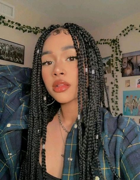 Braids Styling, Long Box Braids, Hair Catalog, Box Braids Styling, Girls Hairstyles Braids, Girls Braids, Baddie Hairstyles, Braids For Short Hair, Box Braids Hairstyles