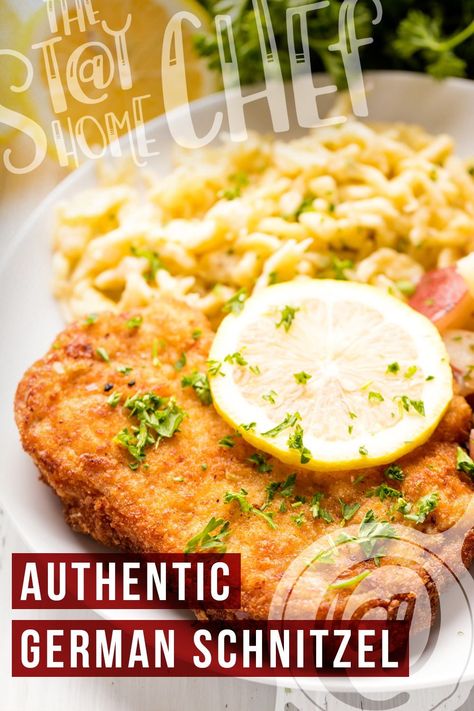 Weinersnitchel Recipe, Authentic German Schnitzel Recipe, Pork Snitzel, German Schnitzel Recipe, Weiner Schnitzel, Pork Schnitzel Recipe, Veal Schnitzel, German Schnitzel, Schnitzel Recipe