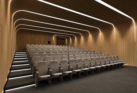 Middle East Centre at St Antony's College, Oxford, by Zaha Hadid Auditorium Architecture, Architecture Center, Educational Architecture, Auditorium Design, Design Hall, Lecture Theatre, Theatre Interior, Cinema Design, Architect Magazine