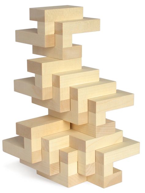 Modular Sculpture, Wooden Marble Run, Building Blocks Design, Blocks For Kids, Imagination Toys, Wooden Building, Wooden Building Blocks, Geometric Shapes Art, Wood Architecture