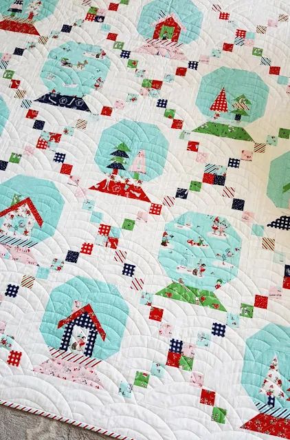 winter wonderland quilt Winter Quilts Patterns, Christmas Quilt Blocks, Snowman Quilt, Christmas Quilt Patterns, Basic Quilt, Quilt Care, Pretty Quilt, Holiday Quilts, Easy Quilt Patterns