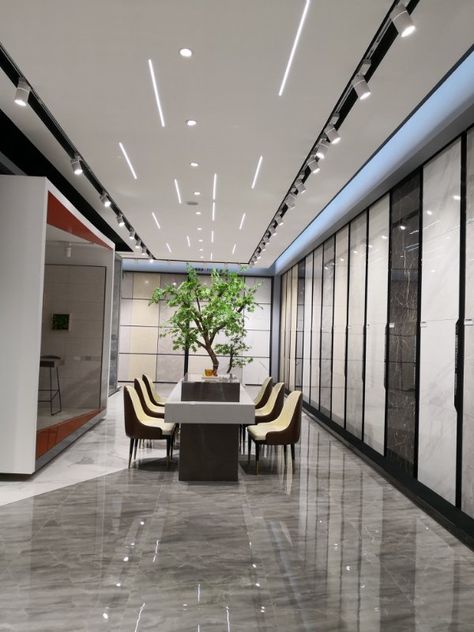 Tiles Showroom Ceiling Design, Showroom False Ceiling Design, Shop False Ceiling Design, False Ceiling Design For Showroom, Office Pop Ceiling Design, Showroom Ceiling Design, Lights Bedroom Ceiling, Lights Kitchen Ceiling, Lights Living Room Ceiling