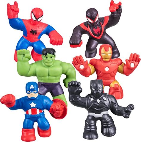 Amazon.com: Heroes of Goo Jit Zu Marvel Mega Mini 6 Pack - Squishy, Stretchy, Gooey Mini Heroes - Ironman, Spider-Man, Captain America, Miles Morales, Hulk and Black Panther : Toys & Games Hero Up, Goo Jit Zu, Superhero Toys, Marvel Toys, Spiderman Birthday, Marvel Series, Superhero Birthday, Miles Morales, Marvel Heroes