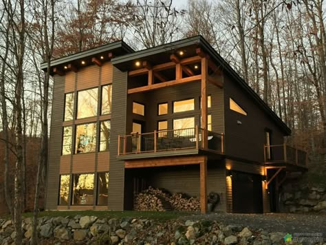 Shed Roof Design, Modern Mountain House, Roof House, Modern Mountain Home, Mountain House Plans, Shed Roof, Mountain Modern, Modern Mountain, Mountain Homes