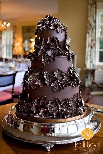 Chocolate cake | by Minette Rushing / Custom Cakes Super Torte, Chocolate Wedding, Chocolate Wedding Cake, Unique Cakes, Special Cake, Gorgeous Cakes, Occasion Cakes, Love Cake, Fancy Cakes