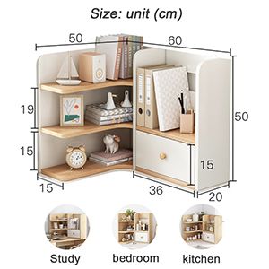 Wooden Tabletop File Tray Stationery Holder Stand, 3-Tier Bookshelf Shelf Rack (Left) Furniture Cnc, Tabletop Bookshelf, Kitchen Spice Storage, Desktop Bookshelf, Furniture Design Diy, Bookshelf Organization, Shelf Rack, Baby Wishlist, Bookshelf Desk