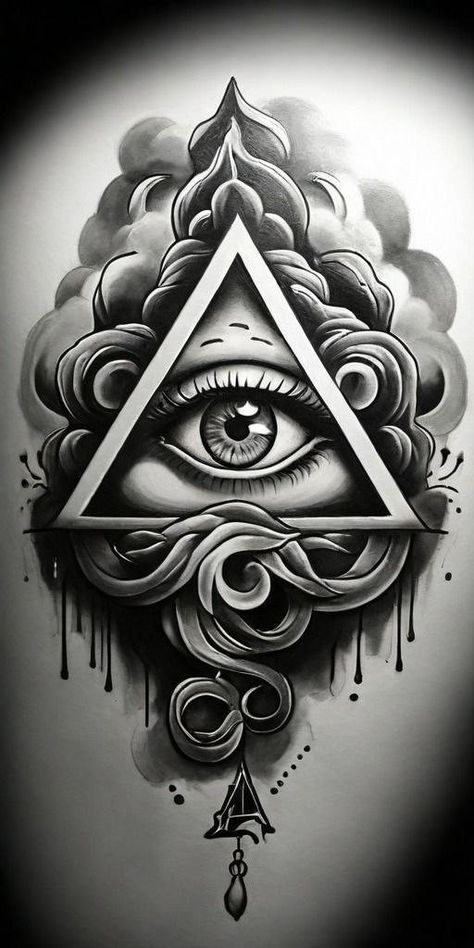 Third Eye Tattoo Triangle, Eye Of Providence Tattoo Design, Pyramid Eye Tattoo Design, Eye Triangle Tattoo Design, Eye In Triangle Tattoo, Eye Triangle Tattoo, All Seeing Eye Tattoo Design, Mata Tattoo, Triangle Eye Tattoo