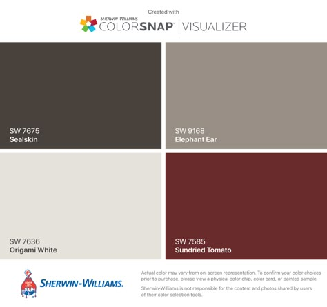 Stickers Walmart, Frank Langella, Exterior Paint Schemes, Origami White, Outside Paint, Red Houses, House Paint Color Combination, Color Combinations Paint, Exterior House Paint Color Combinations