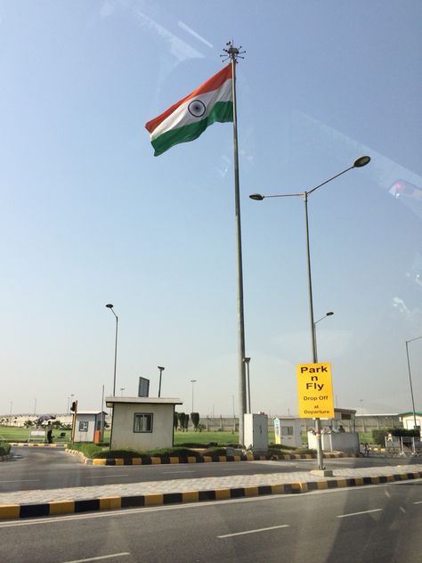 The Indian Flag hoisted near Indira Gandhi International Airport, New Delhi India Airport New Delhi, Indra Gandhi International Airport, Indian Airport, India Airport, Delhi Aesthetic, Rajiv Gandhi International Airport, Indira Gandhi International Airport, Gap Year Travel, Delhi Airport