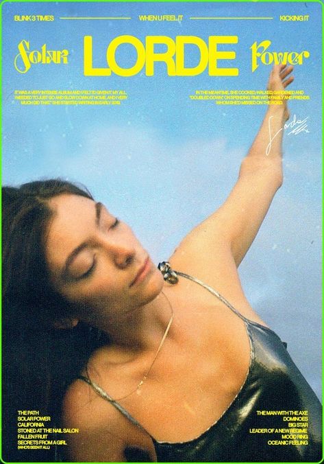 Lorde Solar Power, Beach Music, Music Poster Ideas, Collage Poster, Music Design, Lorde, Room Posters, Concert Posters, New Wall