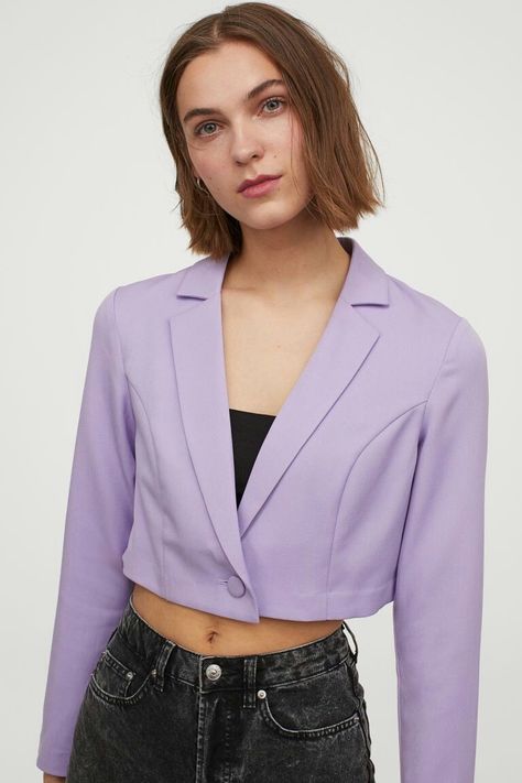 Purple Blazer Outfit, Cropped Blazer Outfit, Blazer Casual Outfit, Blazer Dress Outfits, Blazer Pattern, Purple Blazer, Purple Lady, Work Blazer, Blazer Outfit