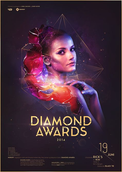 The Branding Identity and Video Production of the yearly event Diamond Awards. An award show for best creative media designs. Award Poster, Diamond Graphic, Event Poster Design, Event Banner, Creative Flyers, Graphic Design Trends, Up North, Video Production, Design Web