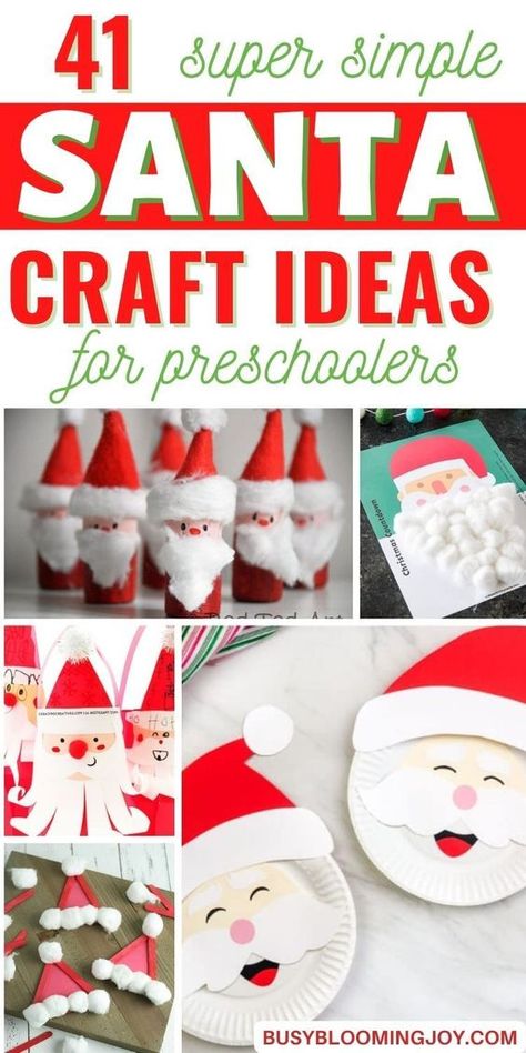 Looking for fun easy Santa crafts for toddlers? Try these cute Santa crafts for kids this Christmas, simple Santa crafts for preschool, must-do Christmas crafts for toddlers & preschoolers. Fun cute Santa crafts for kids to make and DIY easy Santa crafts for preschool using wooden slices, paper plates, construction paper, paintbrush & paints. Free printable templates & cute handprint Santa crafts too! All the cutest Santa crafts for preschool are here! Santa Crafts For Toddlers, Santa Crafts Preschool, Santa Crafts For Kids, Handprint Santa, Santa Hat Crafts, Christmas Countdown Crafts, Daycare Projects, Santa Claus Crafts, Christmas Simple