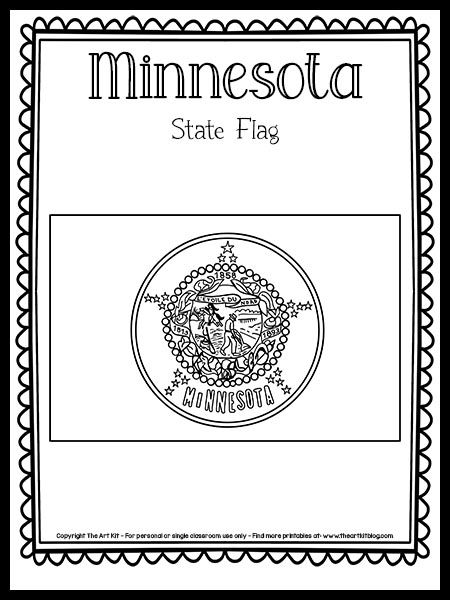 Minnesota Crafts, Flag Printable, Flag Crafts, Coloring Page Free Printable, The 50 States, Flag Coloring Pages, State Symbols, Traveling Tips, Center Activities