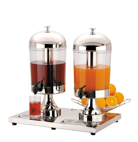 Double 2 x 8 Litre Chilled Juice or Milk Dispenser, ideal for Breakfast Buffet Bars, Buffets and Cocktail Bars.: Amazon.co.uk: Kitchen & Home Juice Dispenser, Food Slicer, Beverage Dispensers, Drip Tray, Drink Dispenser, Breakfast Buffet, Ceramic Coating, Preserving Food, Cookware Set