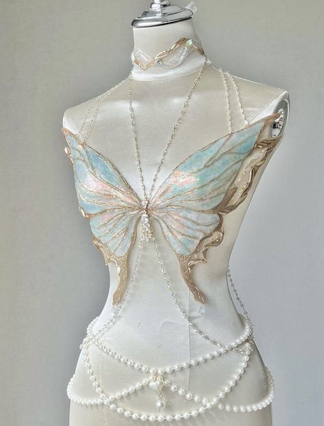 Corset Bra Top, Mermaid Corset, Butterfly Resin, Top Cosplay, Image Swag, Regal Design, Fairy Clothes, Corset Bra, Butterfly Top