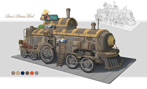 Steampunk Drawing, Dieselpunk Vehicles, Steampunk Vehicle, Steampunk City, Steampunk Airship, Dnd Dragons, Entertainment Design, Adventure Gear, Dungeons And Dragons Homebrew