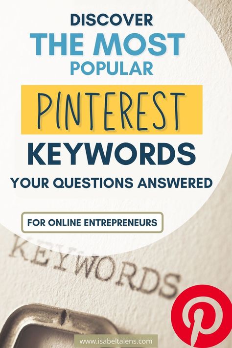 Learn how to find Pinterest keywords | Do you need Pinterest hashtags ? Yeap, I've got the answer from Pinterest! The ultimate guide to boost your blog or online business with Pinterest SEO | Pinterest keywords are essential for content discoverability | Get your audience growing with Pinterest marketing | A must-do Pinterest strategy to grow your business | The most popular Pinterest keywords | Check the blog to learn more | Pinterest keyword research | Pinterest | Isabel Talens | #isabeltalens Seo Pinterest, Pinterest Hashtags, Pinterest Board Names, Business Ideas For Beginners, Pinterest Growth, Using Pinterest, Pinterest Keywords, Etsy Seo, Pinterest Seo