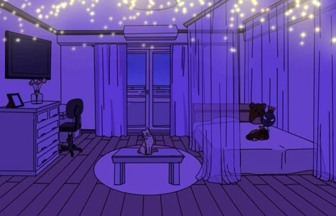 Anime Dorm Room Ideas Drawing, Mha Dorm Room Ideas Shifting, Purple Room Drawing, Anime Bedroom Ideas Drawing, Gacha Bedroom Background Night, Mha Dorm Ideas, Mha Dorm Room Ideas, Mha Rooms Ideas, Ua Dorm Room Bnha Ideas