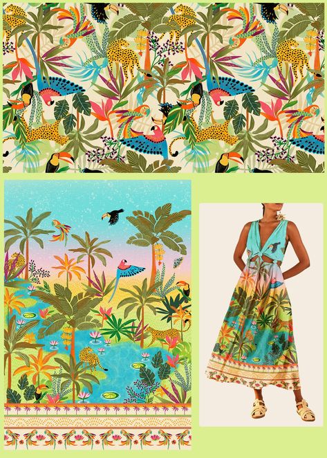 FLORESTA | Projeto Pessoal :: Behance Tropical Art Print, Tropical Illustration, Flowers Shop, Baby Garments, Textile Pattern, Tropical Colors, Tropical Art, Farm Rio, Farm Animal