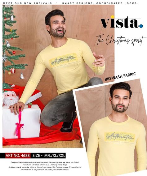 Vol 4688 Full Sleeves Vista Mens Tshirts Biowash R Neck Fancy Print, Fashion Graphic Design, Smart Design, Full Sleeves, Fabric Art, Christmas Spirit, Full Sleeve, Photo Cards, Mens Tshirts