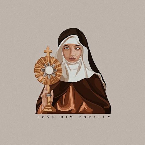 St Clare Of Assisi, Saint Clare, Saint Art, St Clare, Assumption Of Mary, Novena Prayers, Saint Quotes Catholic, Spiritual Images, St Claire