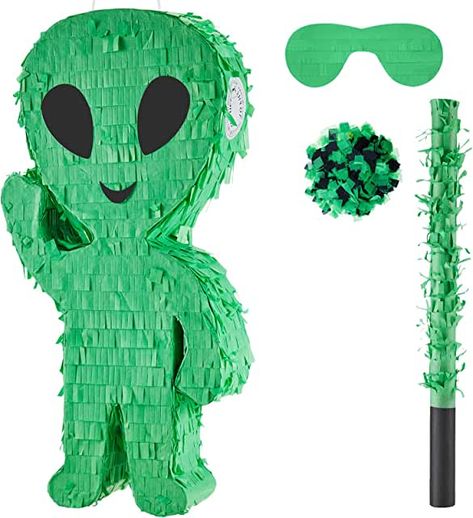 Alien Pinata, Space Pinata, Space Party Crafts, Alien Diy, Space Party Food, Themed Birthday Decorations, Alien Birthday Party, Space Party Favors, Space Themed Birthday