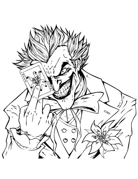 Joker Coloring Pages, Joker Cartoon, Batman Coloring Pages, Chibi Coloring Pages, Joker Drawings, Superhero Coloring Pages, Superhero Coloring, Adult Colouring Pages, Dragon Trainer