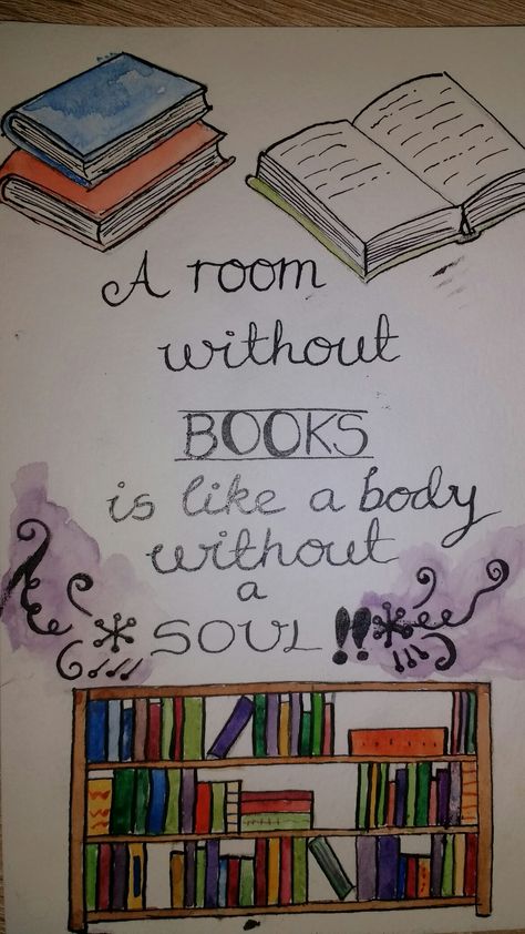 Library Chart Ideas, Literature Drawing Ideas, Ekaterina Trukhan, Class Motto, Thrift Books, Success Poster, Picture Comprehension, Calligraphy Quotes Doodles, International Literacy Day