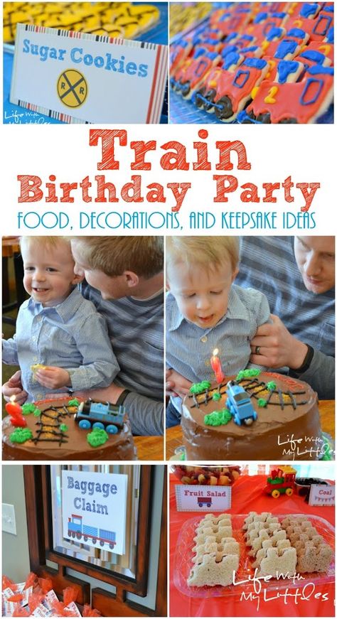 Train Birthday Party Food, Train Birthday Theme, Train Party Favors, Train Theme Birthday Party, Thomas Birthday Parties, Train Birthday Party, Keepsake Ideas, Thomas Birthday, Toddler Birthday Party