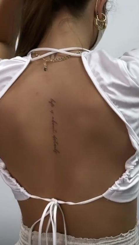 Back Tattoo Women Upper, Small Back Tattoos, Upper Back Tattoos, Magic Runes, Hip Tattoos Women, Small Pretty Tattoos, Tasteful Tattoos, Petite Tattoos, Spine Tattoos For Women