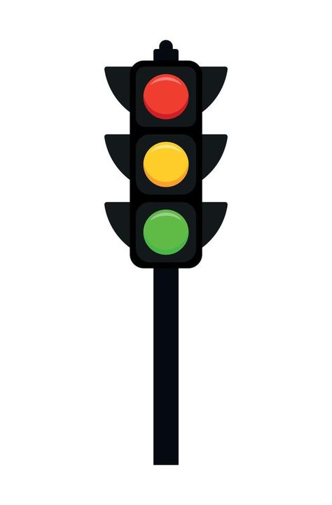 Traffic Light Icon Clipart in Animated Cartoon Vector Illustration Traffic Light Illustration, Traffic Light Clipart, Traffic Light Drawing, Lego Vector, Baby Bus, Light Cartoon, Light Icon, Traffic Lights, Traffic Signal