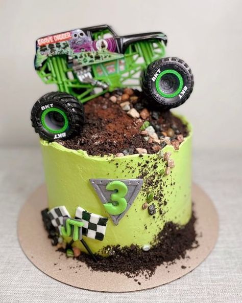 Monster Truck Theme Cake, Monster Cakes For Boys, Monster Truck Birthday Cake Ideas, Monster Jam Cakes For Boys, Grave Digger Birthday Cake, Monster Truck Cakes For Boys, Grave Digger Birthday Party, Monster Truck Cake Ideas, Monster Jam Birthday Cake