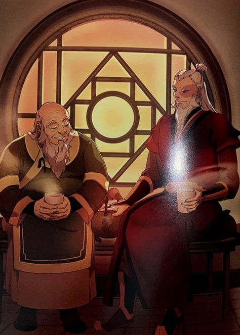 Iroh and old Zuko, reuniting and having some tea (from Legacy of the Fire Nation) : TheLastAirbender Old Zuko, Mai And Zuko, The Fire Nation, Avatar Kyoshi, Prince Zuko, Avatar Zuko, Avatar Series, Avatar Cartoon, The Legend Of Korra