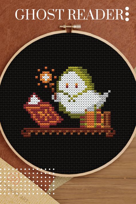 Small Halloween Cross Stitch, Ghost Cross Stitch, Cross Stitch Beginner, Gifts For My Girlfriend, Halloween Cross Stitches, Dmc Thread, Colour List, Stitching Art, Color Chart