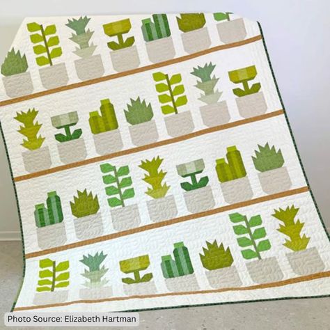 Garden Themed Quilts, Plant Quilt Pattern, Plant Quilt, Elizabeth Hartman Quilts, Themed Quilts, Elizabeth Hartman, Top 4, Quilt Ideas, Quilt Patterns