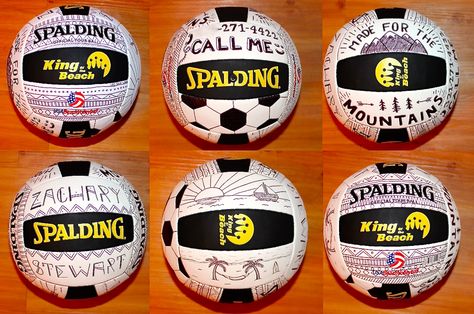 Diy Olympic Games, Decorated Volleyball, Volleyball Diy, Beach Volleyball Workout, Sharpie Ideas, Sharpie Designs, Volleyball Ideas, Beach Volleyball Court, Volleyball Uniforms