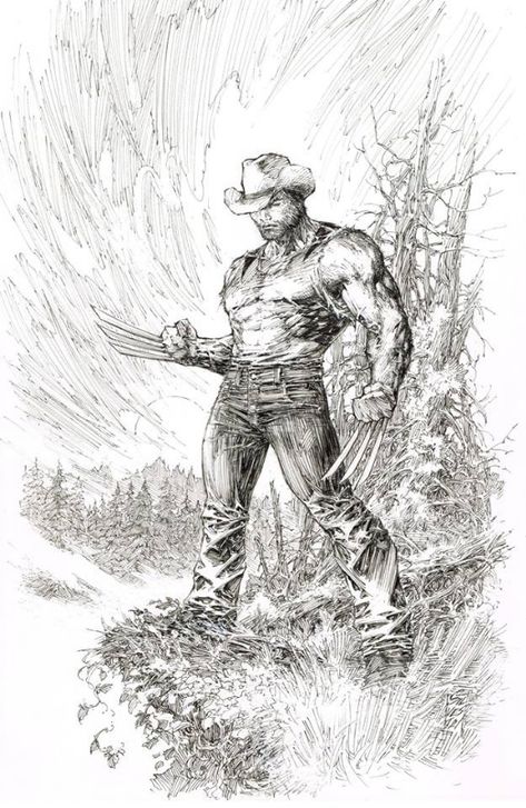 Wolverine commission - Marc Silvestri - final Comic Art Mark Silvestri, Silvestri Art, Inking Practice, Wolverine Comic Art, Marc Silvestri, James Howlett, Wolverine Comic, Wolverine Art, Comic Book Art Style