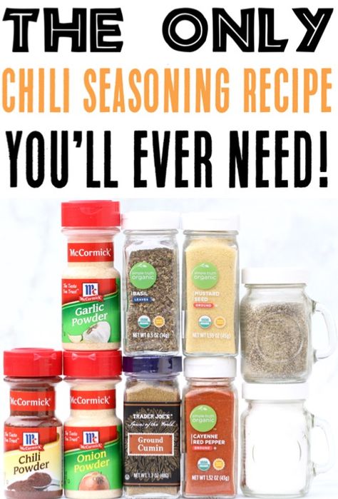 Best Chili Seasoning Recipe, Diy Chili Seasoning, Chili Mix Recipe, Chili Seasoning Mix Recipe, Southern Chili, Diy Seasonings, Chili Seasoning Recipe, Homemade Chili Seasoning, Homemade Dressings