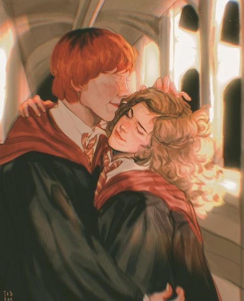 Romione Fanart, Ron Weasley Fan Art, Hermione Granger Fan Art, Hermione Fan Art, Hery Potter, Harry Potter Ron And Hermione, Ron Weasley Hermione Granger, Harry Potter Stories, Harry Potter Poster