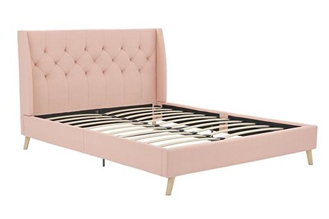 Cheap Bed, Affordable Bedroom Furniture, Queen Bed Dimensions, Pink Headboard, Tufted Upholstered Bed, Affordable Bedroom, Linen Bed, Bed Queen, Elegant Bedding