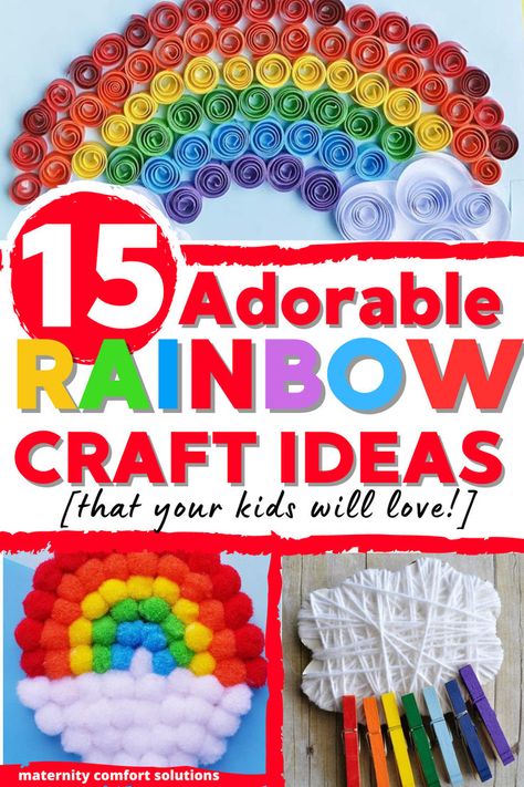 Are you looking for rainbow craft ideas? We've got 15 adorable rainbow craft projects for kids! Fun St. Patrick's Day craft for preschoolers and toddlers! Rainbow art projects for March lesson plans. Easy rainbow activities for toddlers and perfect spring kid's crafts! Rainbow Crafts For Toddlers, Rainbow Activities For Toddlers, Rainbow Art Projects, Rainbow Craft Ideas, Rainbow Crafts Preschool, Rainbow Crafts For Kids, March Lesson Plans, Rainbow Project, St Patricks Day Ideas