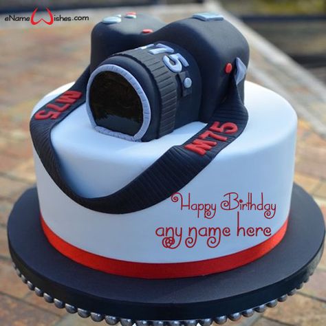 Chocolate Birthday Cake Images with Name - eNameWishes Cake Camera, Birthday Cake Hd, Name On Cake, Camera Birthday, Camera Cake, Write Name On Cake, Camera Cakes, Birthday Cake Images, Birthday Cake Write Name